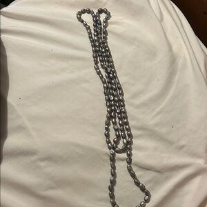 Classic Gray Pearl Bead Necklace - Elegant Women's Jewelry